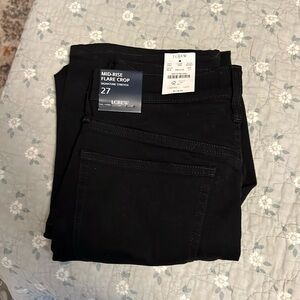 J. Crew flare crop black jeans NWT